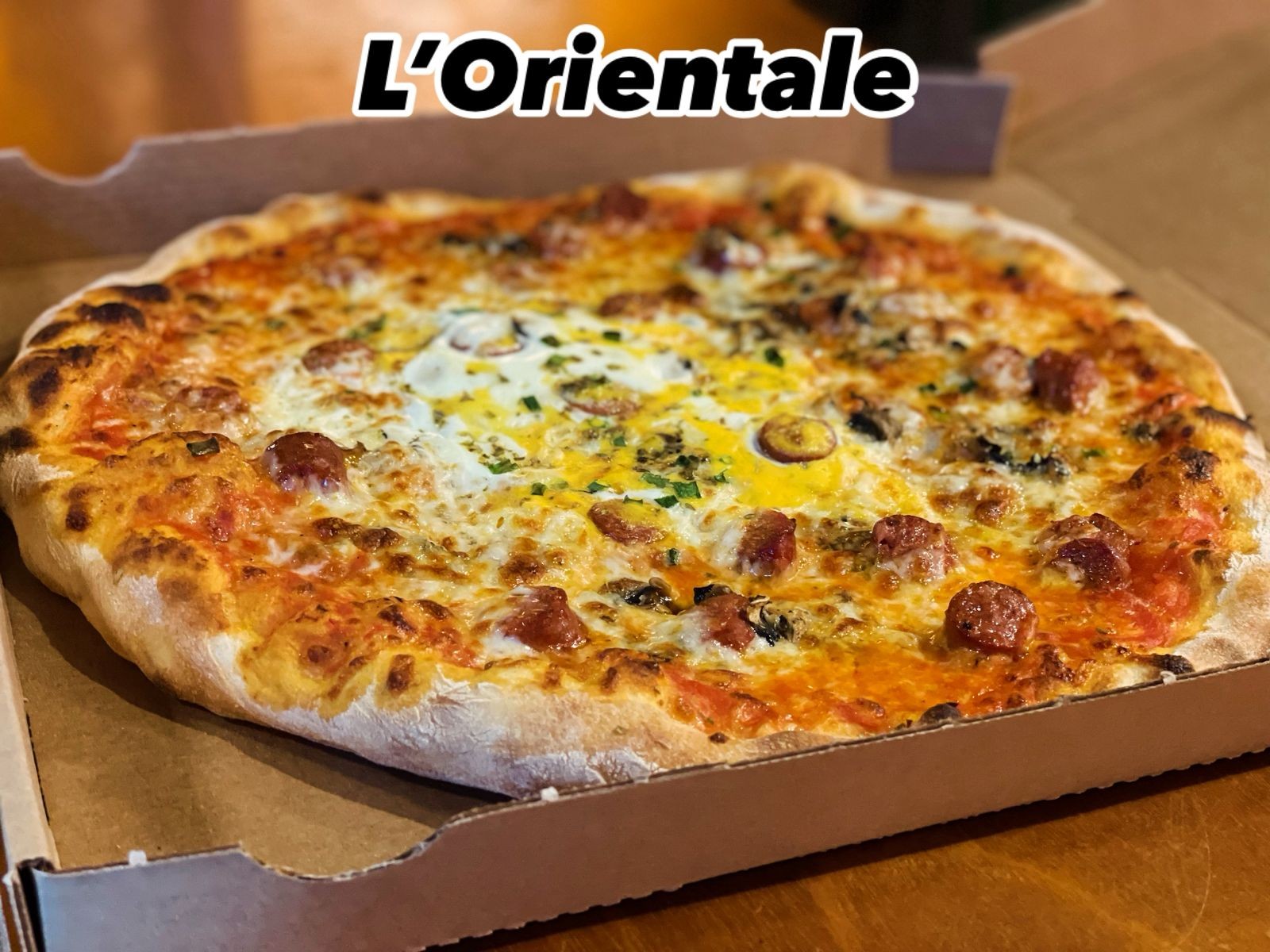 L'Orientale — pizza merguez champignons œuf
